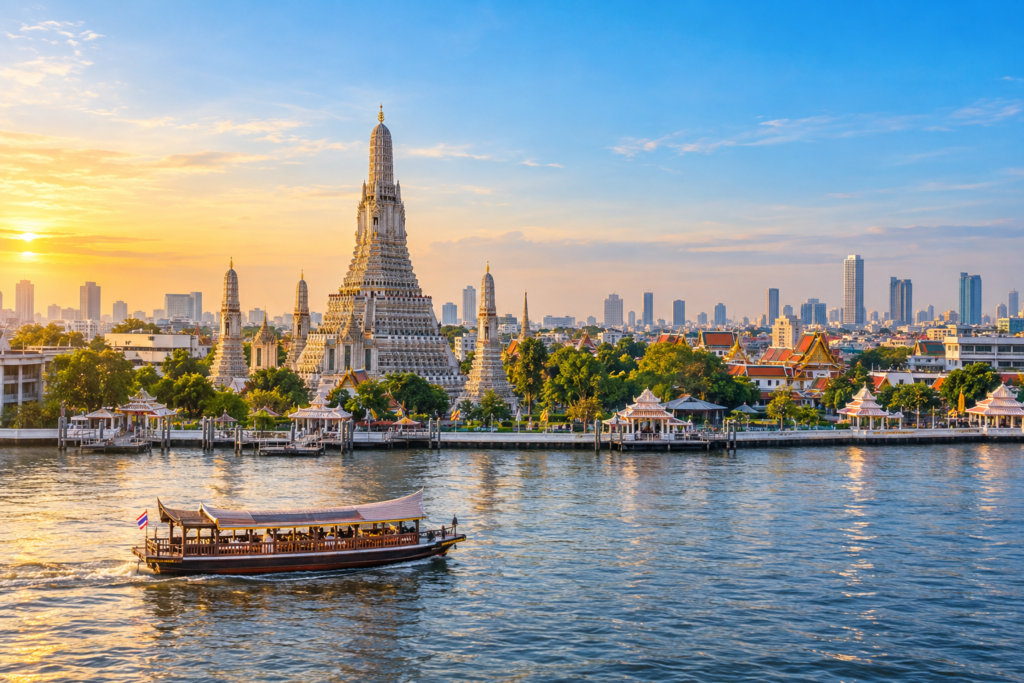 Destinations Wat Arun and Chao Phraya River in Bangkok