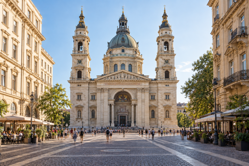 Destinations St Stephen’s Basilica and its square in Budapest
